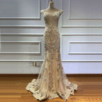 Elegant Dusty Pink Sequin Appliques Prom Dress, Mermaid V-Neck with Beads BM bride