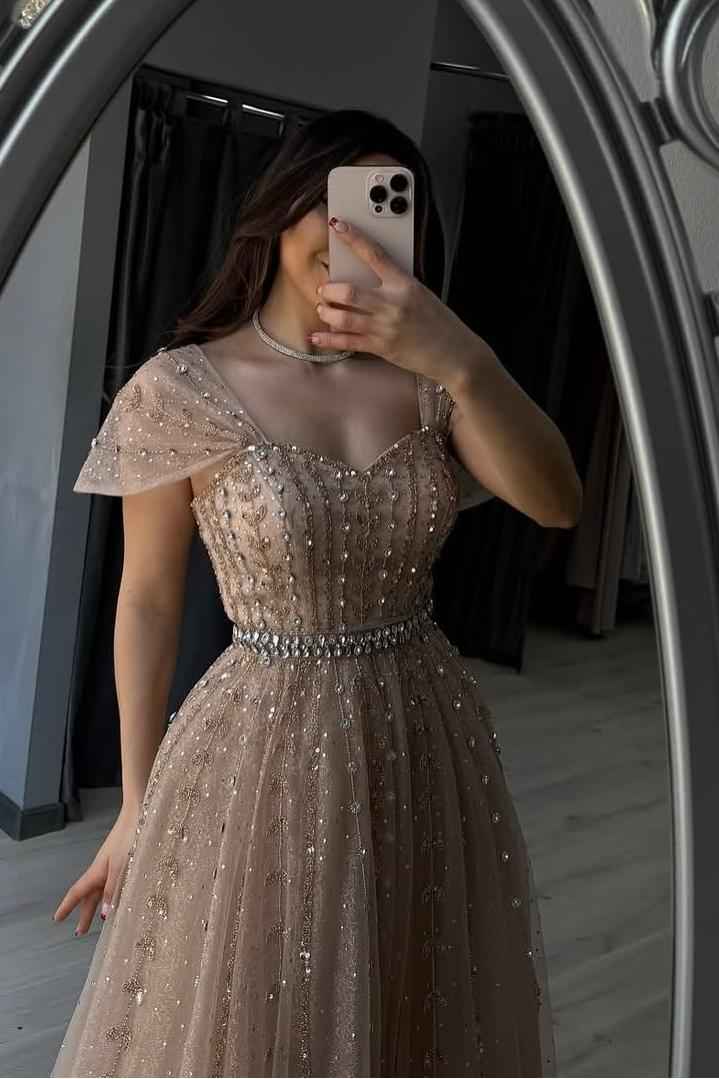 Off the Shoulder Strapless Sleeveless Long Prom Dress With Beading