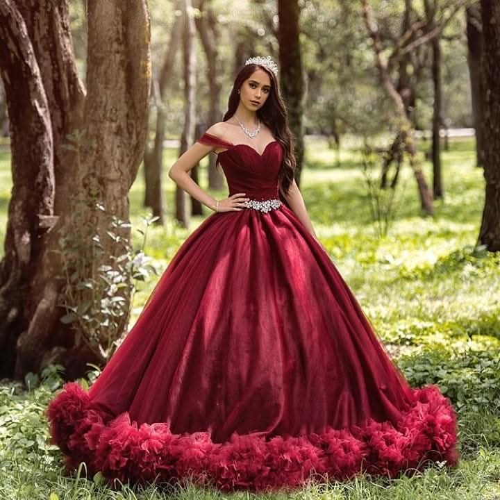 Princess Off-the-shoulder Wedding Dress Long Sleeves With Tulle BM bride
