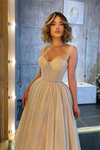Straps Sweetheart Glittering Prom Dress BM bride