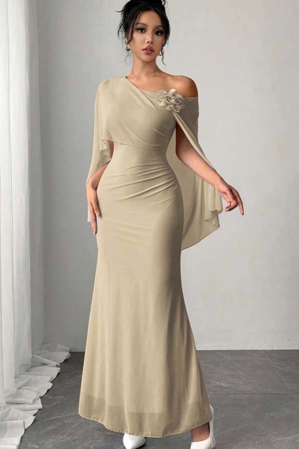Chic Sleeveless Mermaid Long Prom Dress With Pleated Appliques