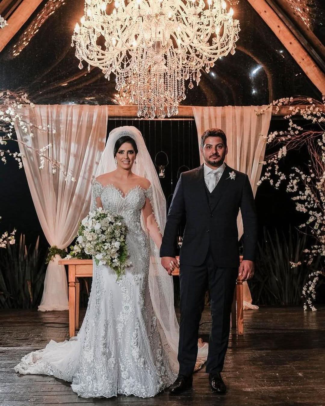 Jewel Off-the-Shoulder Long Sleeve Mermaid Wedding Dress with Lace Appliques BM bride