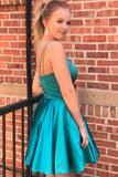 Graceful A-Line Spaghetti Straps Satin Homecoming Dress BM bride