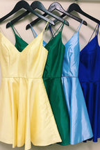 Graceful A-Line Spaghetti Straps Satin Homecoming Dress BM bride