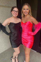 Red Tiered Tight Short Homecoming Dress(Gloves are not Included) Bmbride