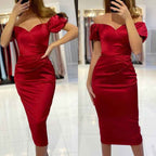Charming Burgundy Off the Shoulder Strapless Short Prom Dress With Pleated
