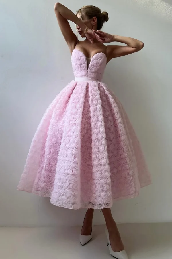 Strapless Sleeveless Long A Line Prom Dress With Appliques Belt