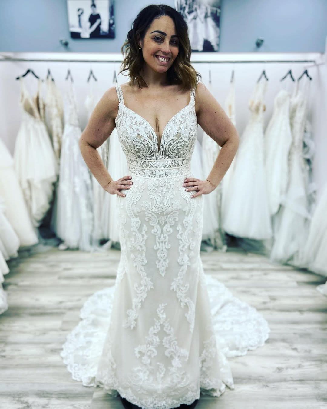 Classy Mermaid Wedding Dress Sweetheart Spaghetti Straps Lace Appliques Floor-length BM bride