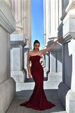 Strapless Mermaid Evening Prom Dress BM bride