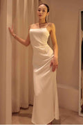Spaghetti Strap Sleeveless Long Split Prom Dress With Pleated