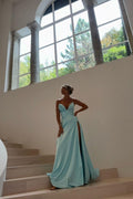 Strapless Sleeveless Long Mermaid Prom Dress With Split Pleated BMBRIDE
