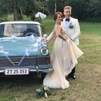 Off the Shoulder Ball Gown Wedding Dress Long Sleeves With Appliques Lace BM bride
