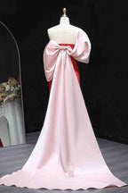 One Shoulder Sleeveless Long Mermaid Prom Dress With Bowknot