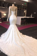 Sweetheart Sleeveless Lace Mermaid Wedding Dress BM bride