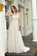 Fashion One Shoulder Tulle Lace A-Line Wedding Dress BMbride