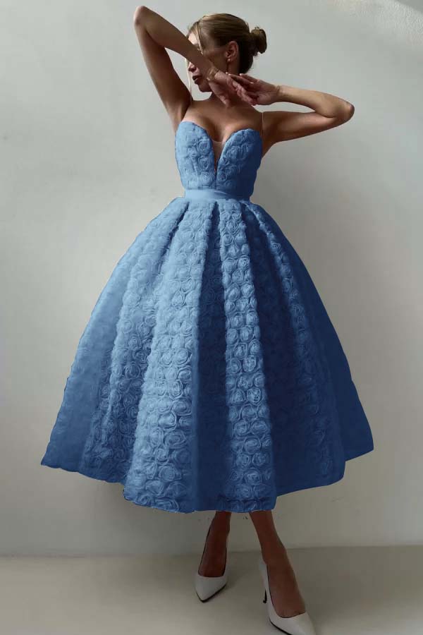 Strapless Sleeveless Long A Line Prom Dress With Appliques Belt