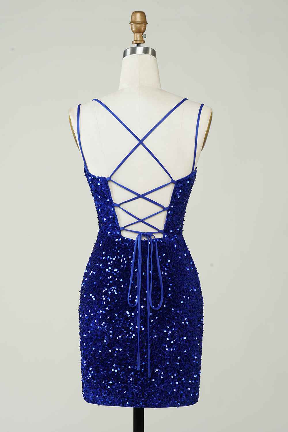 Red Criss-Cross Straps Sequins Tight Short Hoco Dress