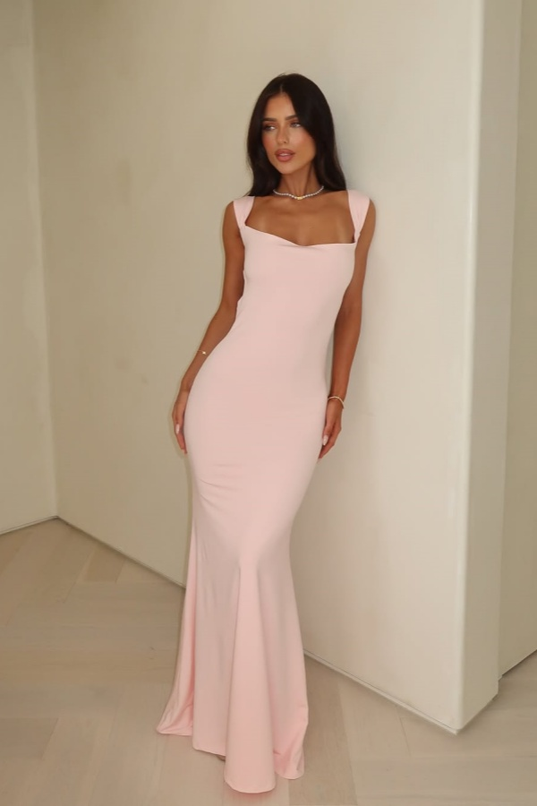 Stunning Straps Sleeveless Long Mermaid Prom Dress With Pleated BMBRIDE
