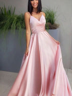 Blushing Pink Spaghetti-Straps Prom Dress BM bride