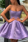 Simple Purple Short Homecoming Dress