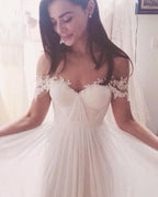 Long Chiffon Beach Wedding Dress BM bride