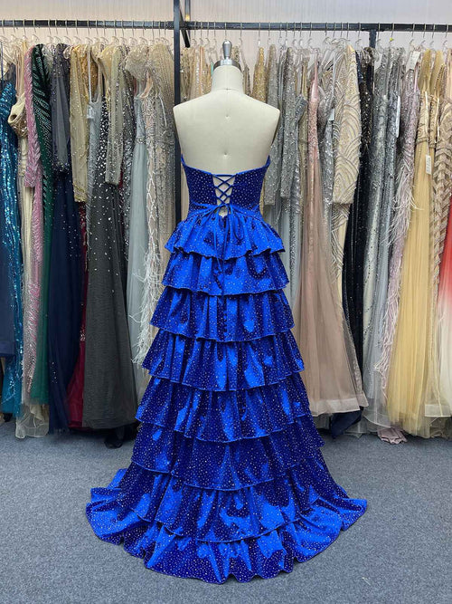 A Line Strapless Sweetheart Long Prom Dress with Keyhole BMBRIDE