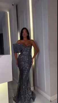 One Shoulder Sleeveless Mermaid Long Prom Dress With Appliques