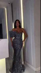 One Shoulder Sleeveless Mermaid Long Prom Dress With Appliques