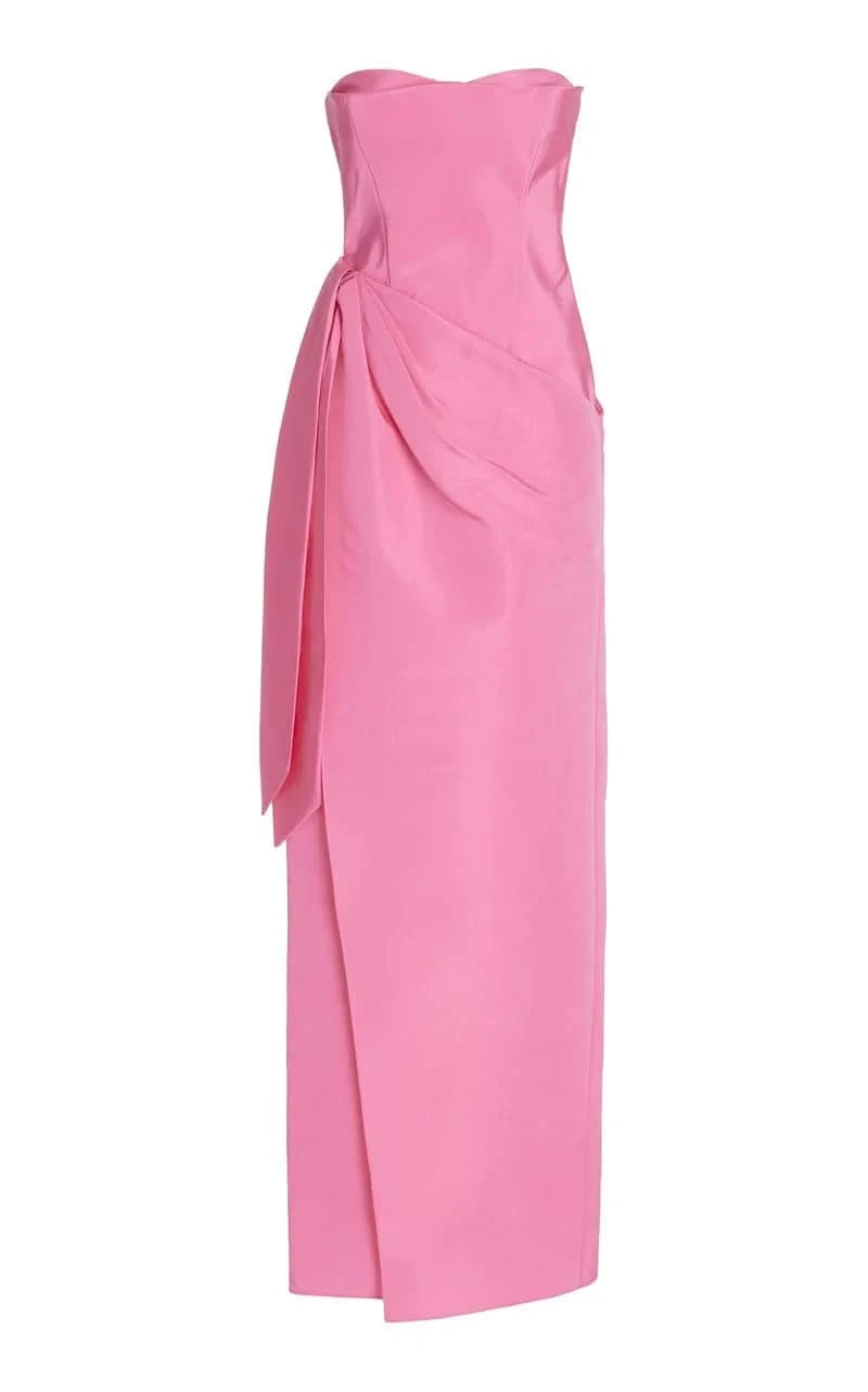 Elegant Pink Strapless Long Slimming Prom Dress BM bride