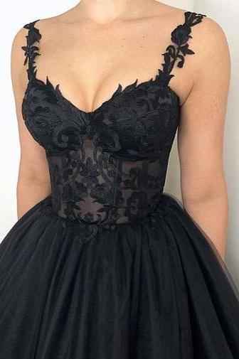 Sweetheart Spaghetti Strap Sleeveless A Lone Prom Dress With Embroidery