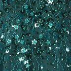 Emerald V Neck Floor Length Prom Dress A Line Sleeveless With Appliques