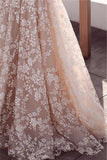 Long Sleeve A-Line Tulle Wedding Dress with Lace Appliques BM bride