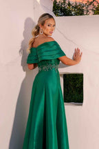 Off the Shoulder Strapless Sleeveless Long Prom Dress With Appliques