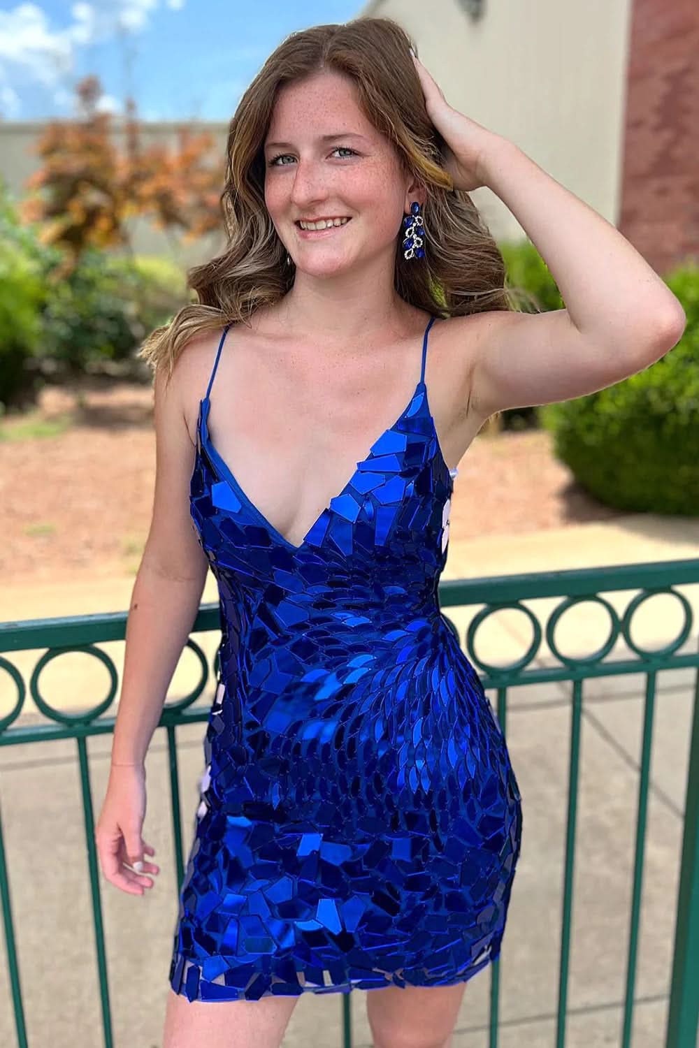 Trendy Sheath Spaghetti Straps Sky Blue Short Homecoming Dress with Fun Tassel Accents BM bride