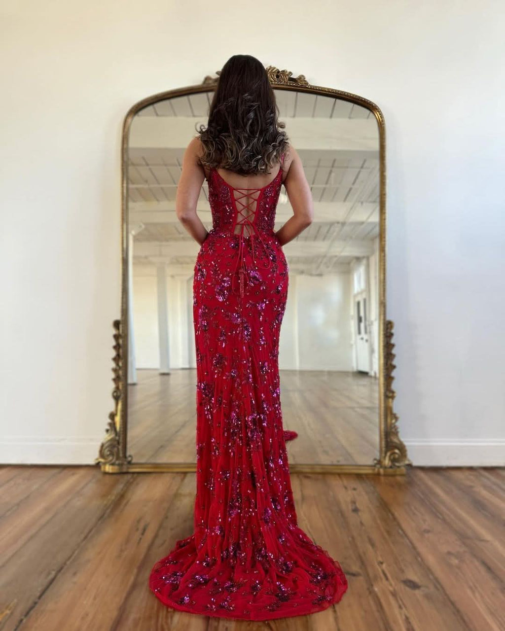 Charming Mermaid Straps Prom Dress with Beautiful Beading BM bride