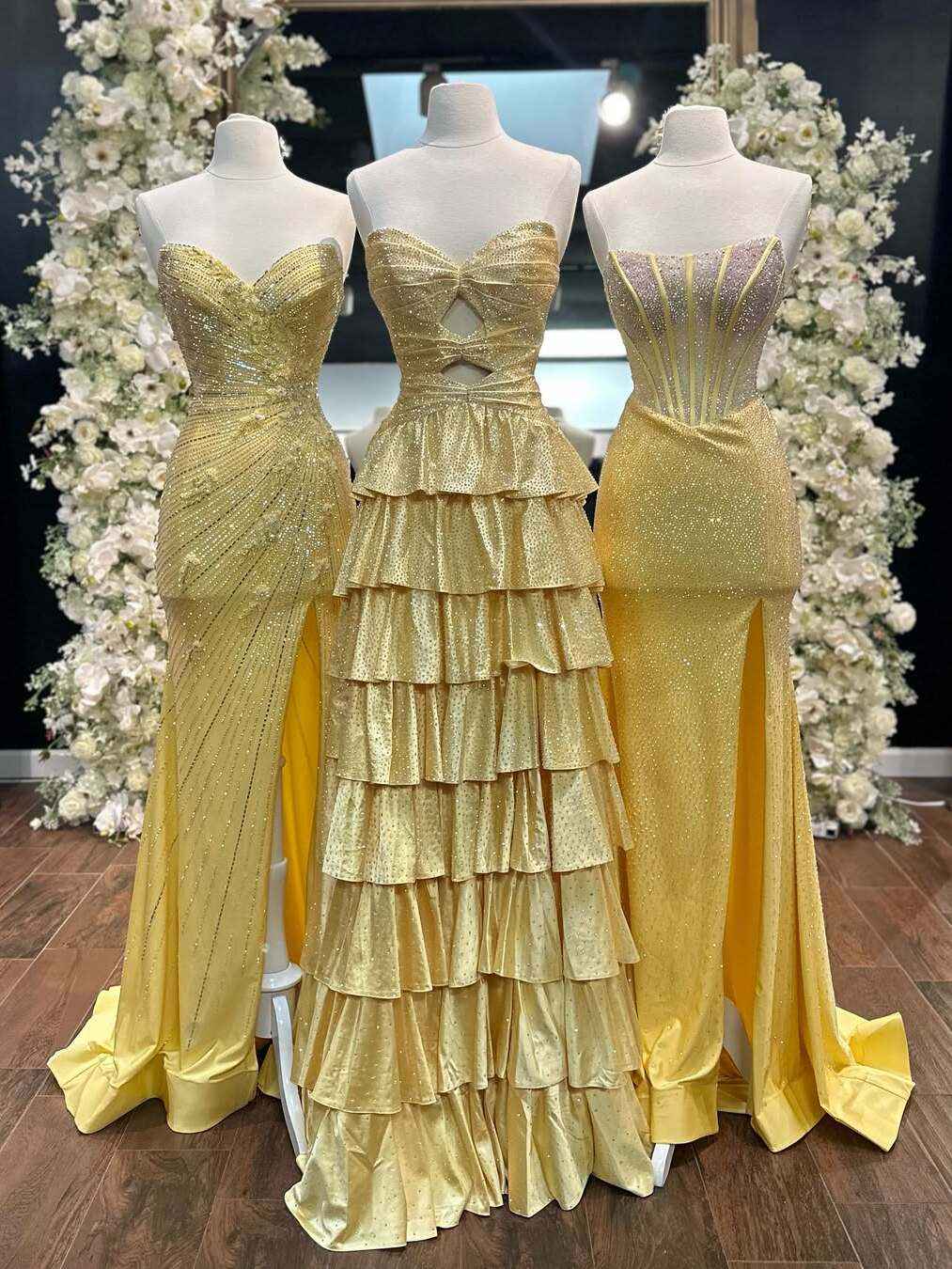 A Line Strapless Sweetheart Satin Long Prom Dress with Keyhole