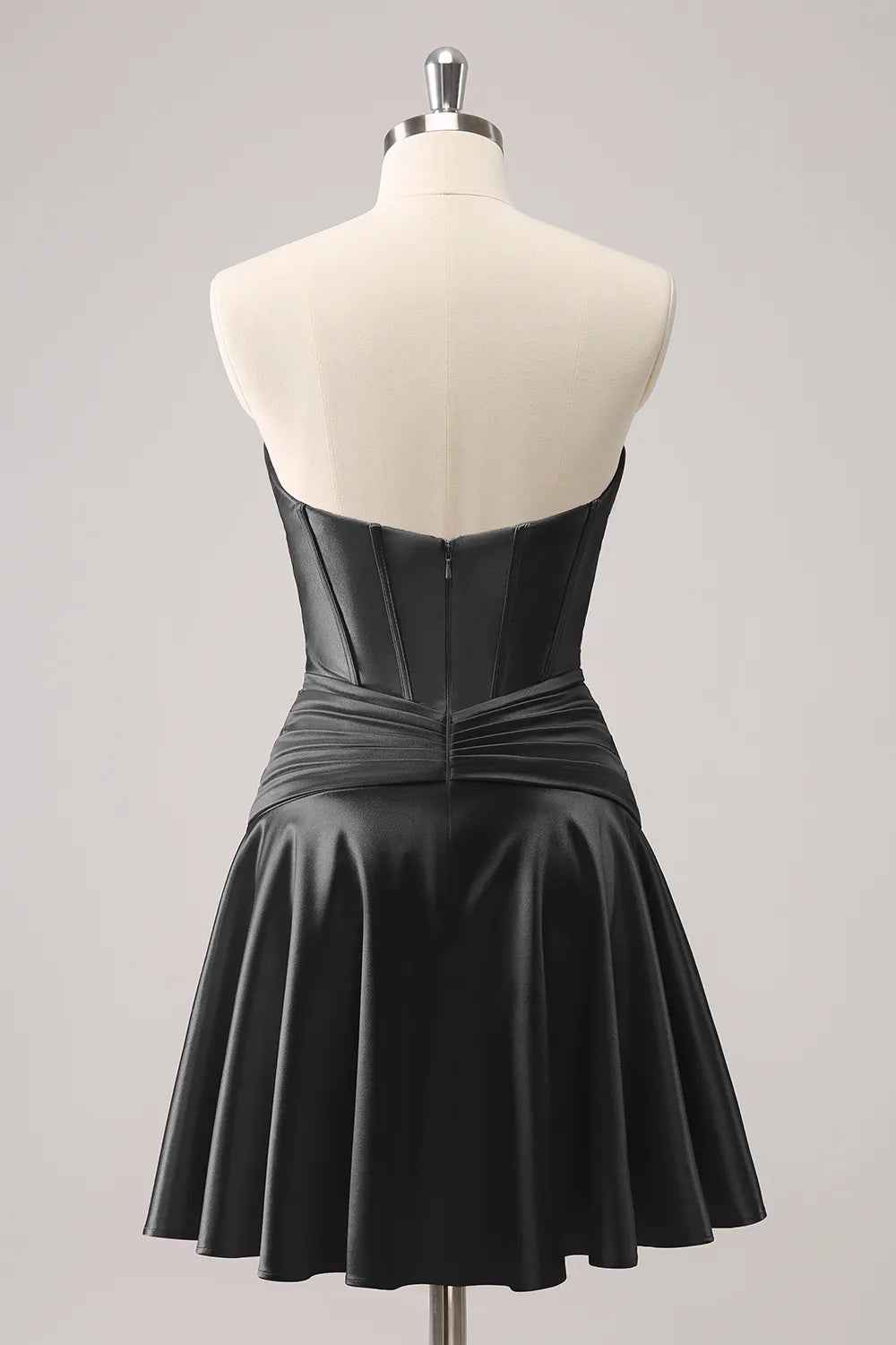 Royal Blue A Line Strapless Corset Short Homecoming Dress with keyhole