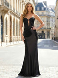 Black Sweetheart Prom Dress with Beaded Corset Bodice and Satin Skirt