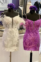 Honora |Sheath Off the Shoulder Lace Homecoming Dress BM bride