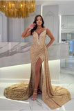 Champagne Sweetheart Luxury Satin Evening Dress with Delicate Ruffles BM bride