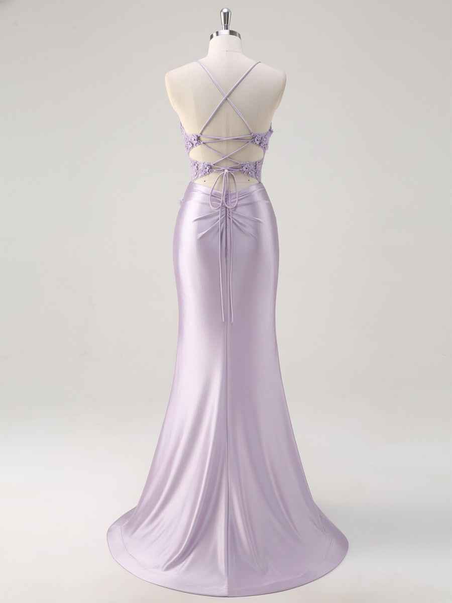Corset Floral Mermaid Long Prom Dress with Slit