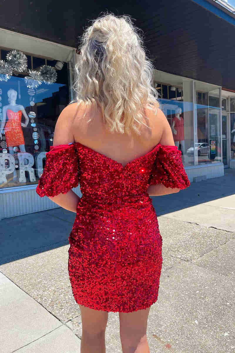 Stunning Bodycon Sweetheart Sequins Homecoming Dress BM bride