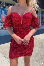 Stunning Bodycon Sweetheart Sequins Homecoming Dress BM bride