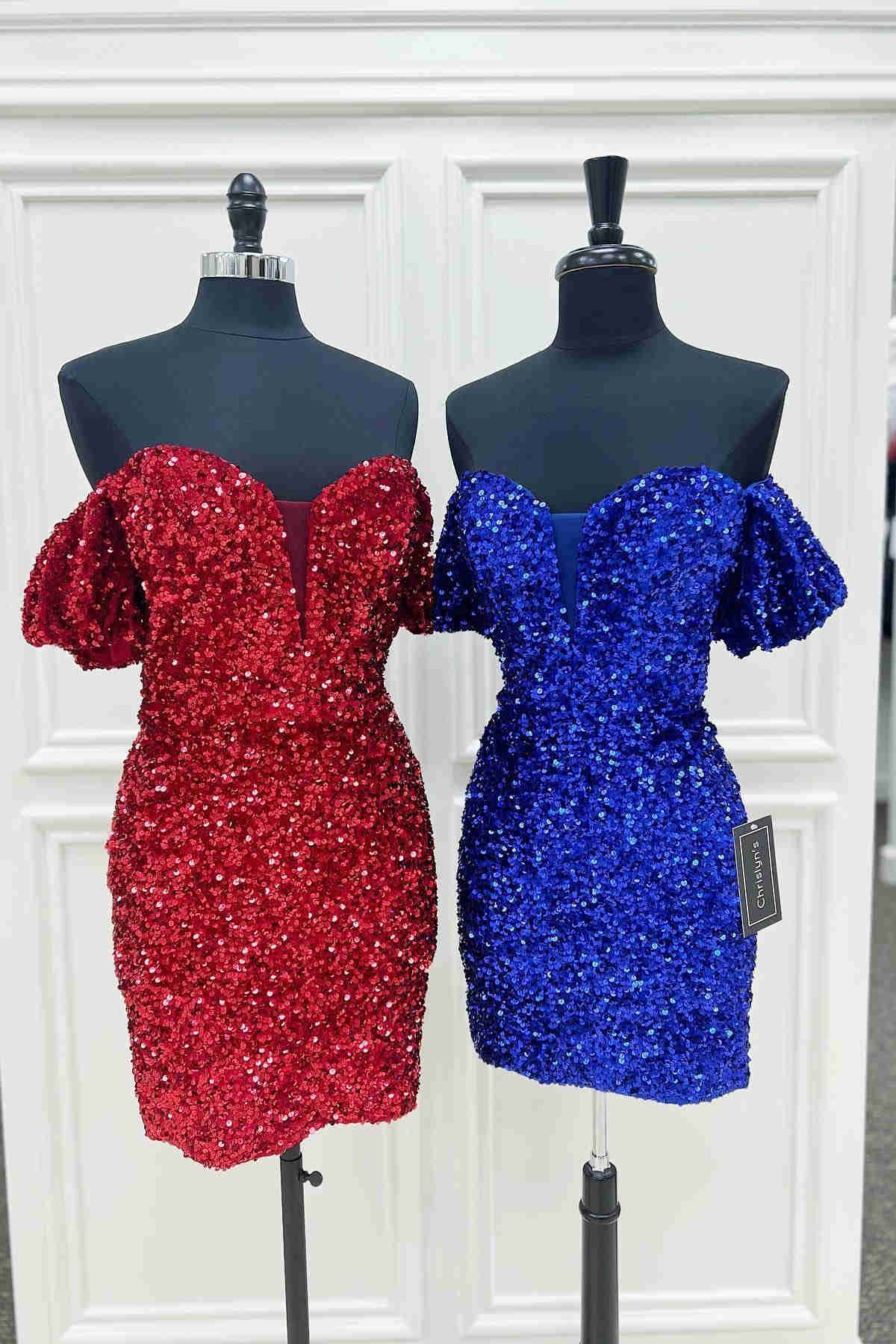 Stunning Bodycon Sweetheart Sequins Homecoming Dress BM bride
