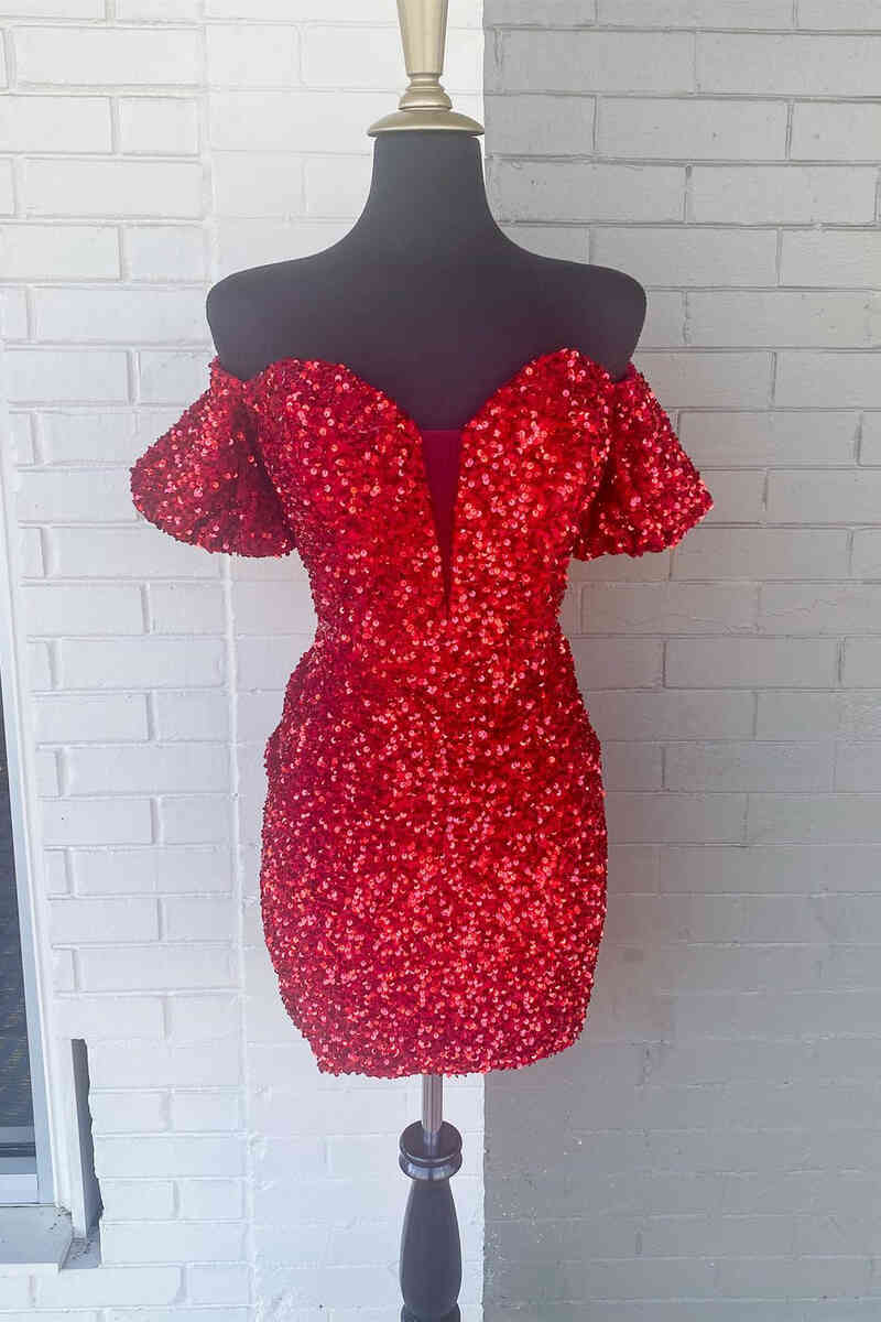 Stunning Bodycon Sweetheart Sequins Homecoming Dress BM bride
