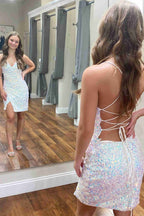 Alluring V-Neck Sequined Bodycon Homecoming Dress BM bride