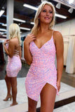 Alluring V-Neck Sequined Bodycon Homecoming Dress BM bride