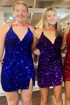 Beautiful Sheath V-Neck Sequins Homecoming Dress BM bride