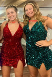 Stunning Sheath Spaghetti Straps Sequins Homecoming Dress BM bride