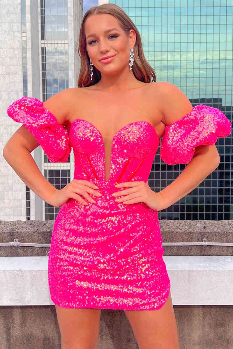 Glamorous Bodycon Sweetheart Sequins Homecoming Dress BM bride